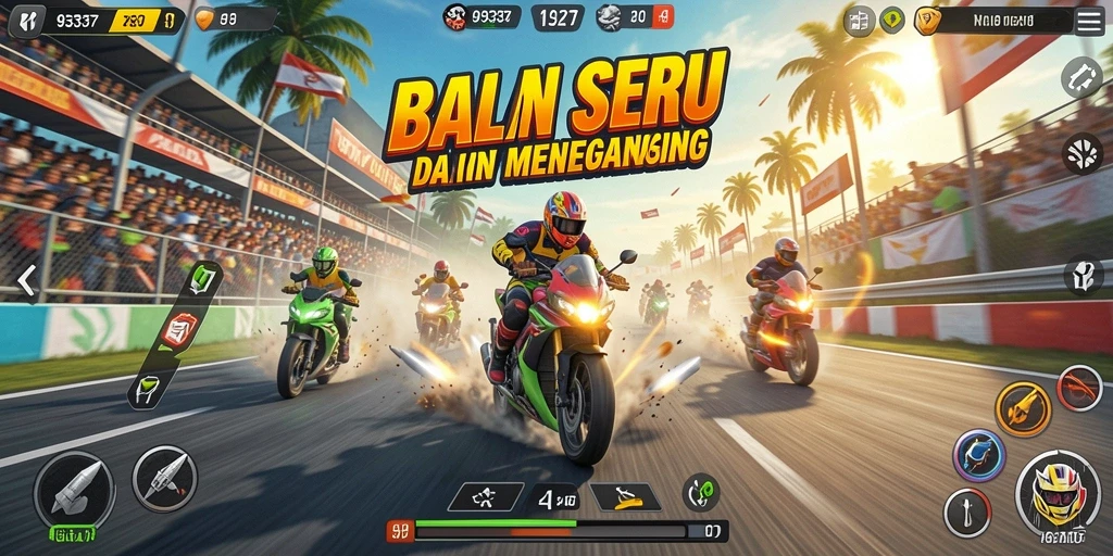 Gameplay Racing yang mendebarkan dengan mobil kustom.