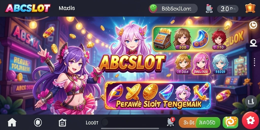 Tampilan gameplay ABCSLOT dengan karakter anime yang mendebarkan.