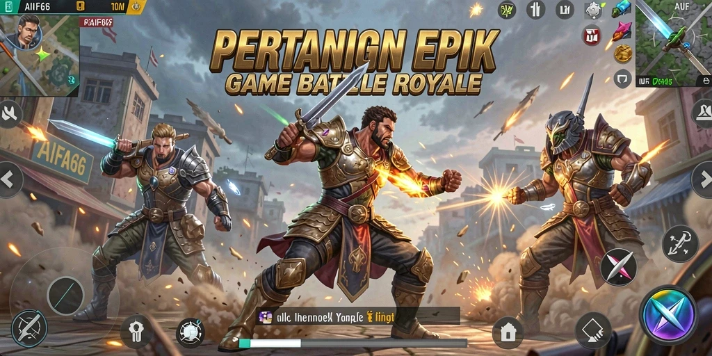 Screenshot gameplay AIFA66 menampilkan aksi memukau dalam pertarungan Battle Royale.