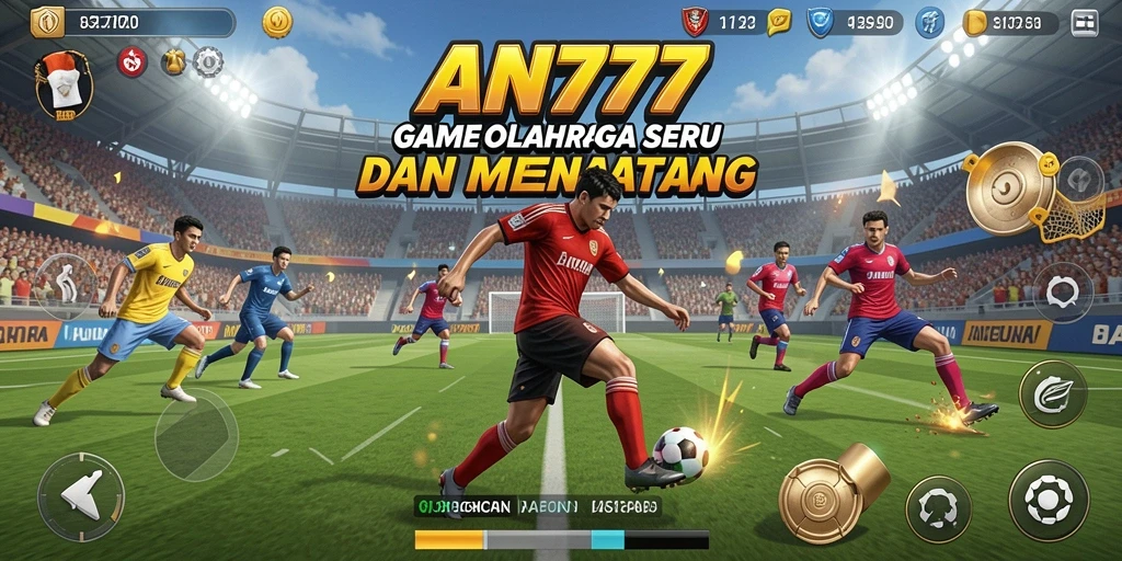 Screenshot AN777 menampilkan aksi seru dalam permainan olahraga.