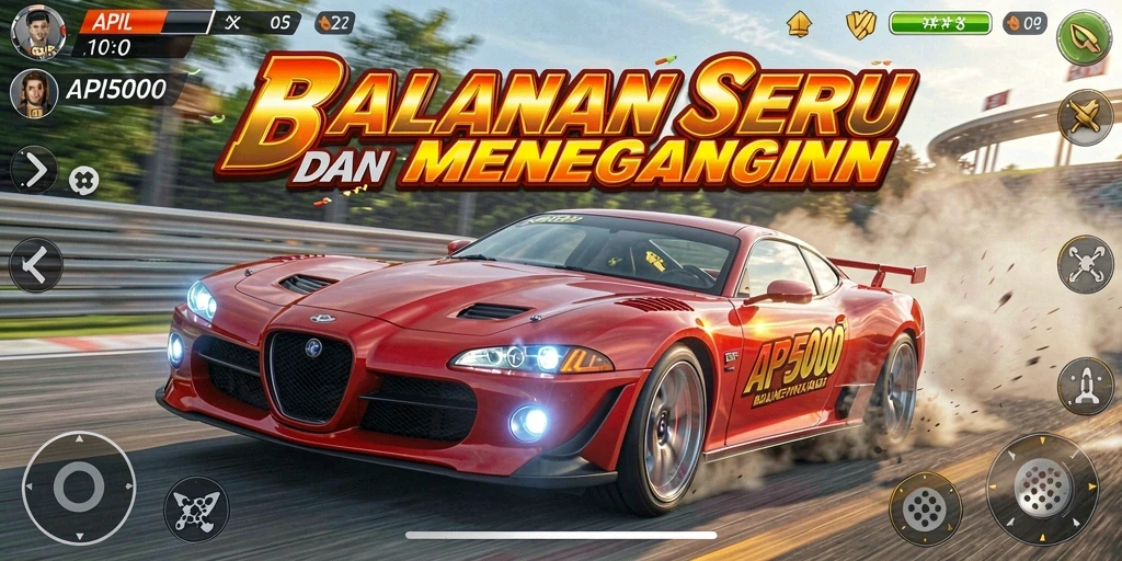 Tampilan gameplay API5000 dengan action balapan yang mendebarkan.