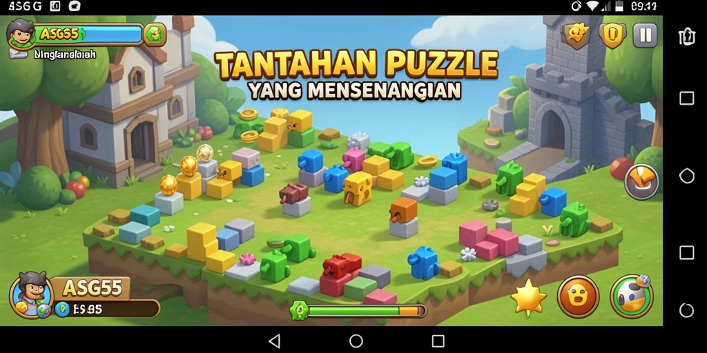 Screenshot gameplay ASG55 menampilkan tantangan puzzle yang menegangkan dan menarik.