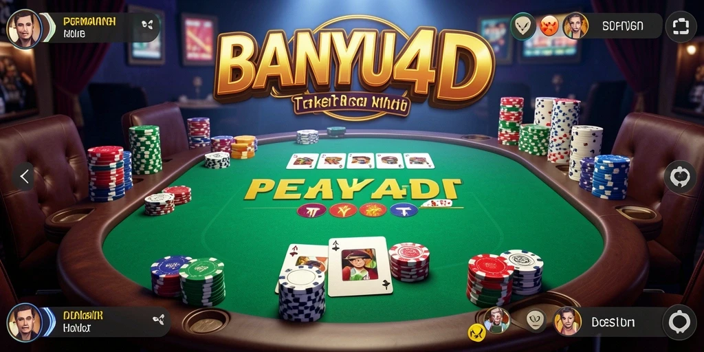 Screenshot gameplay BANYU4D menampilkan aksi poker yang mendebarkan.