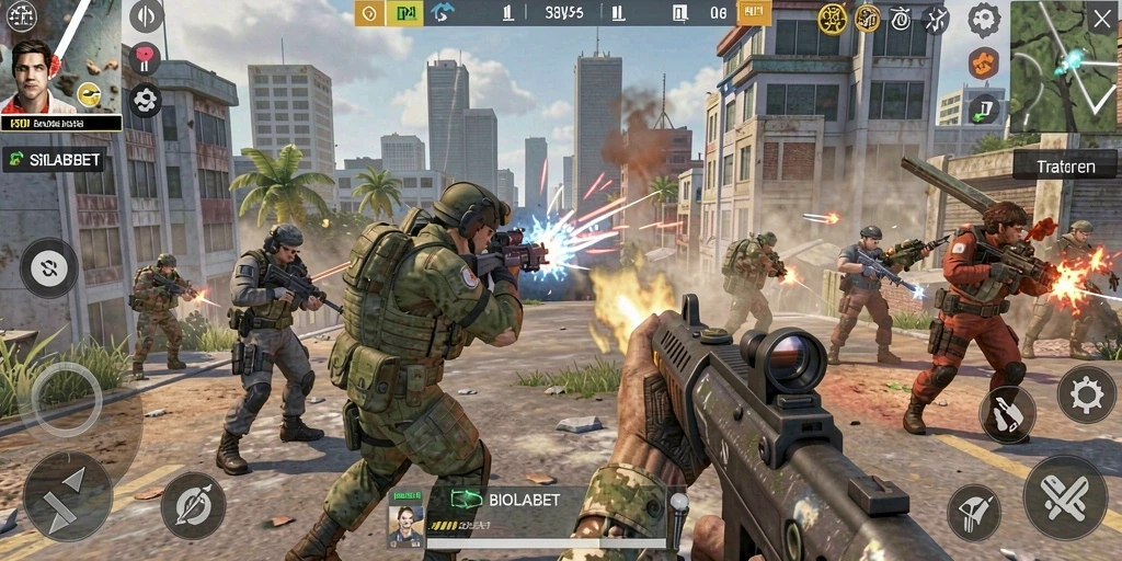 Tampilan gameplay seru dalam BIOLABET dengan pertempuran intens.
