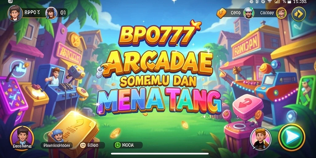 Tangkapan layar utama BPO777 menunjukkan gameplay Arcade yang dinamis.