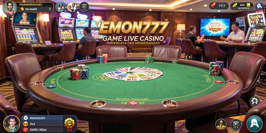 Tampilan gameplay Live Casino yang memukau dari EMON777.
