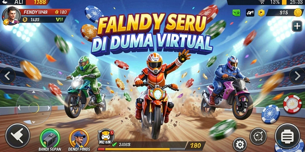 Tampilan gameplay seru di lintasan balap FENDY188