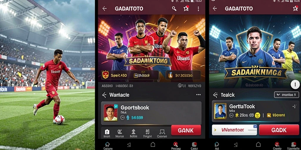 Tampilan menarik dan interaktif dari aplikasi GADAITOTO saat taruhan olahraga.