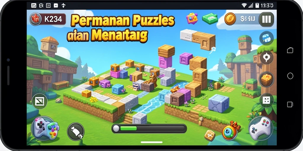 Screenshot gameplay K234 menampilkan pemain menyelesaikan teka-teki yang menantang.