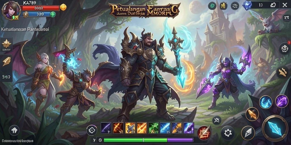 Gameplay epik dalam dunia MMORPG yang luas dan menantang.