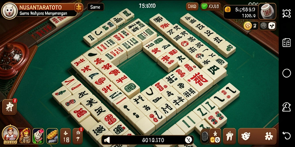 Screenshot gameplay NUSANTARATOTO yang menunjukkan aksi Mahjong seru.