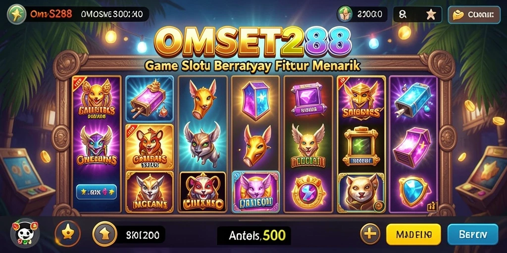 Menampilkan gameplay menarik dari OMSET288 dengan berbagai tema slot.