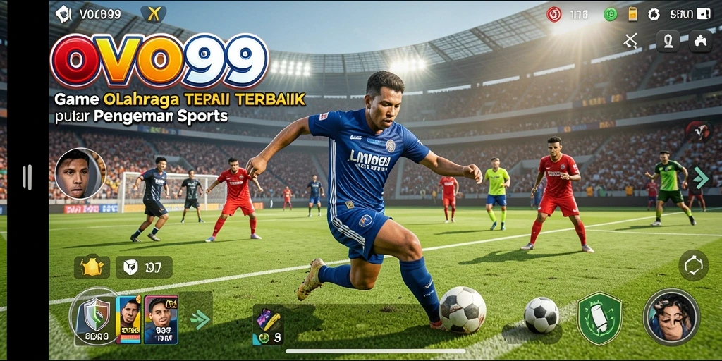 Screenshot utama OVO99 menampilkan gameplay menegangkan dalam olahraga.