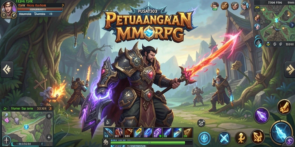 Screenshot gameplay PUSAT303 menampilkan aksi pertarungan seru di dunia MMORPG.