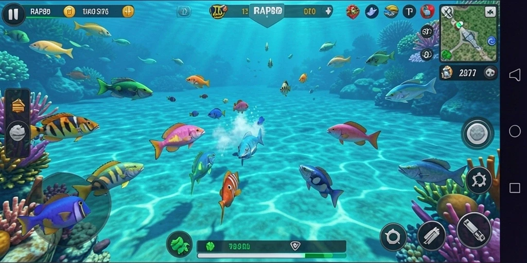 Tampilan screenshot dari gameplay seru Tembak Ikan RAP89.