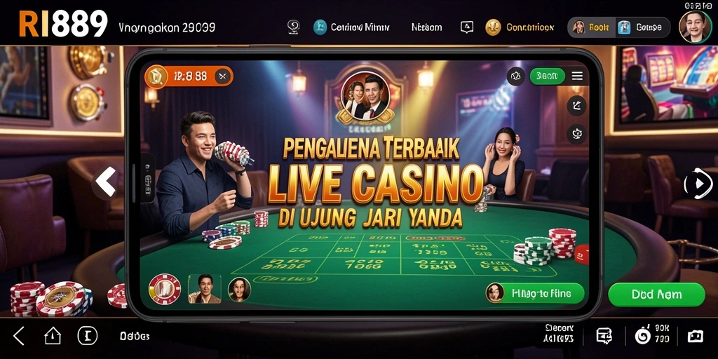 Screenshot gameplay Live Casino RI889 yang mendebarkan.