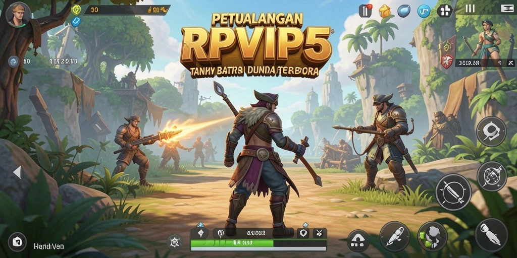 Tampilan gameplay RPVIP5 yang menakjubkan di dunia terbuka.