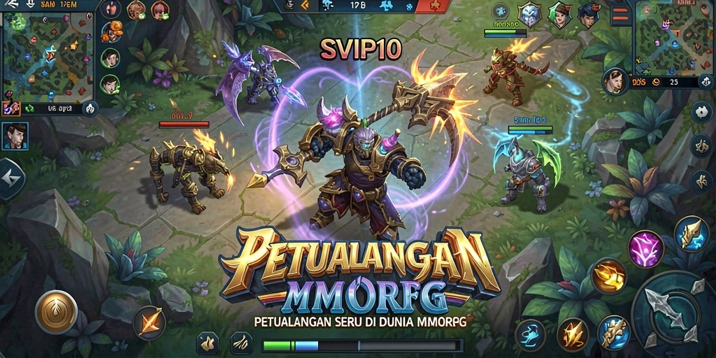 Tampilan utama permainan SVIP10 dengan aksi penuh di dunia MMORPG.