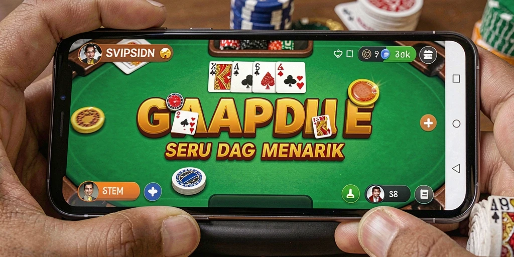 Tampilan gameplay SVIPSIDN dengan suasana permainan Gaple yang seru.