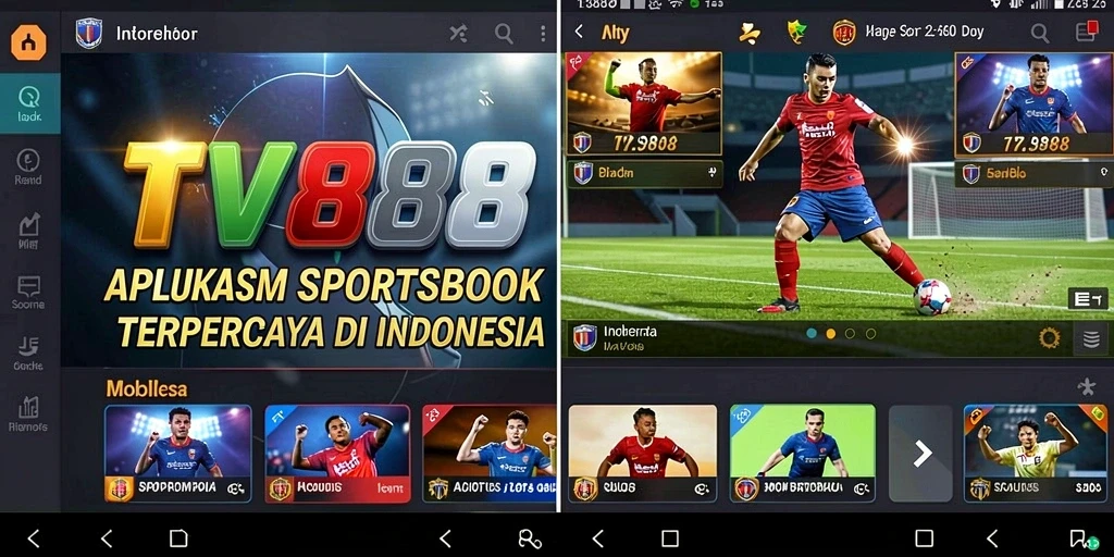 Tampilan gameplay taruhan olahraga di TV888 yang menarik.
